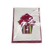 Papyrus Fabric Flower Cupcake Greeting Card