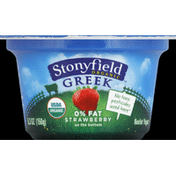 Stonyfield Organic Yogurt, Greek, Nonfat, Strawberry on the Bottom