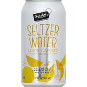Signature Select Seltzer Water, Lemon Flavored