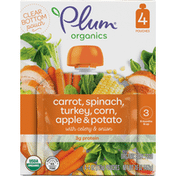 Plum Organics Baby Food, Organic, Carrot, Spinach, Turkey, Corn, Apple & Potato, Stage 3