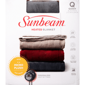 Sunbeam Heated Blanket, Micro Plush, Queen