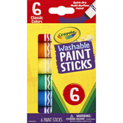 Crayola Paint Sticks, Washable, Classic Colors