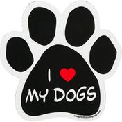 Imagine This I Love My Dogs Paw Shaped Car Magnet