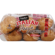 Signature Select Soft Rolls, Hoagie, Enriched, Italian Style