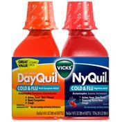 Vicks NyQuil Multi-Symptom/DayQuil Nighttime Cherry Liquid Combo Pack Cold & Flu Relief