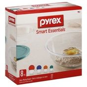 Pyrex Smart Essentials, Glass Mixing Bowls, 8pc, Box