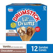Drumstick Vanilla and Chocolate with Chocolatey Swirls Sundae Cones