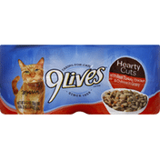 9 Lives Cat Food, with Real Turkey, Chicken & Cheese in Gravy, Hearty Cuts