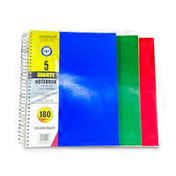 Pdq 5-Subject College Ruled Spiral Notebook