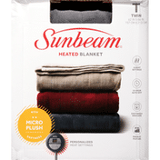 Sunbeam Heated Blanket, Micro Plush, Twin