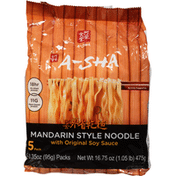 A-Sha Noodle with Original Soy Sauce, Mandarin Style, 5 Pack