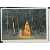 Palm Press Boxed Christmas Card, Snowman in Forest