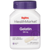 Hy-Vee Healthmarket, Gelatin 600 Mg Hair, Skin & Nail Support Dietary Supplement Capsules