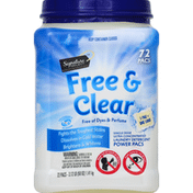 Signature Select Laundry Detergent, Free & Clear, Power Pacs