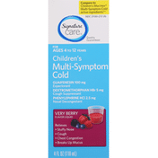 Signature Care Multi-Symptom Cold, Children's, Very Berry  Flavor, Liquid