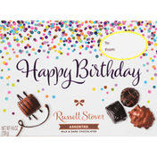 Russell Stover Milk & Dark Chocolates, Happy Birthday, Assorted