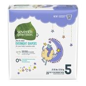 Seventh Generation Overnight Baby Diapers Stage 5, 27-35 Lbs