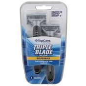 TopCare Triple Blade Men's Razor With Shave Oil and Vitamin E