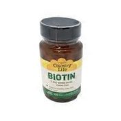 Country Life Biotin 1 Mg Supports Healthy Hair, Skin And Nails Dietary Supplement Tablets