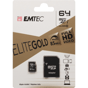 Emtec Micro SD, 64 GB, Class 10