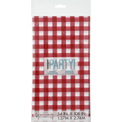 Unique Plastic Tablecover, Red Gingham