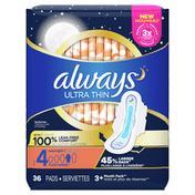 Always Pads Unscented Size 4 Overnight
With Wings