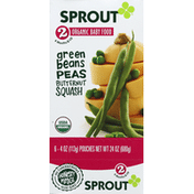 Sprout Baby Food, Organic, Green Beans Peas Butternut Squash, 2 (6 Months & Up)