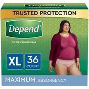 Depend FIT-FLEX Incontinence Underwear for Women, Maximum Absorbency