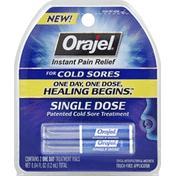 Orajel Cold Sore Treatment, Single Dose