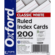 Oxford Index Card, Ruled, Classic White