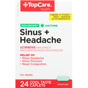 TopCare Sinus + Headache, Non-Drowsy, Daytime, Caplets