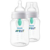 Philips Avent Avent Anti-colic Baby Bottle With AirFree Vent, 9oz, 2pk, Clear, SCF403/25