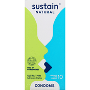 Sustain Condoms, Lubricated, Latex, Ultra Thin