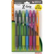 Zebra Pens, Ball Point, Retractable, Medium Point, Assorted Ink