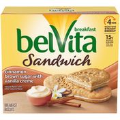 belVita Sandwich Cinnamon Brown Sugar with Vanilla Creme Breakfast Biscuits