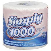 Simply 1000 Bathroom Tissue, Unscented, One-Ply