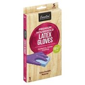 Essential Everyday Latex Gloves, Premium Household, Small
