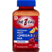 One A Day Multivitamin, Adult, +Omega-3 DHA, Gummies, Fruit Punch Flavored