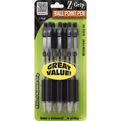 Zebra Pens, Ball Point, Medium Point (1.0 mm), Black Ink, 7 Pack