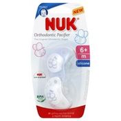 NUK Pacifier, Orthodontic, Silicone, Size 2, 6+ M