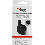 Fuse Wall + Car Charger, 2 in 1