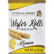 Cucina & Amore Wafer Rolls, Lemon, Creme Filled