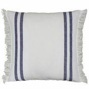 Everhome Fringe Stripe Square Throw Pillow - Blue Depths