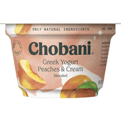 Chobani Yogurt, Greek, Peaches & Cream Blended