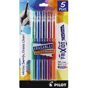 Pilot Pens, Color Sticks, Erasable, Fine (0.7 mm), Assorted Gel Ink