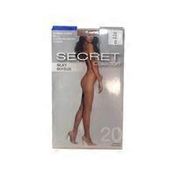Secret Collection Size C Natural Invisible Control Top Silky Sheer Pantyhose