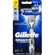 Gillette Turbo Men's Razor, Handle & 2 Blade Refills