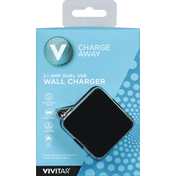 Vivitar Wall Charger, Dual USB, 3.1 Amp