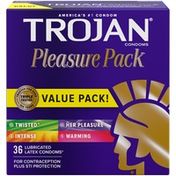 Trojan Pleasure Variety Pack Lubricated Condoms -  Count