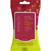 Andalou Naturals Cleansing Swipes, Facial, Micellar One Step